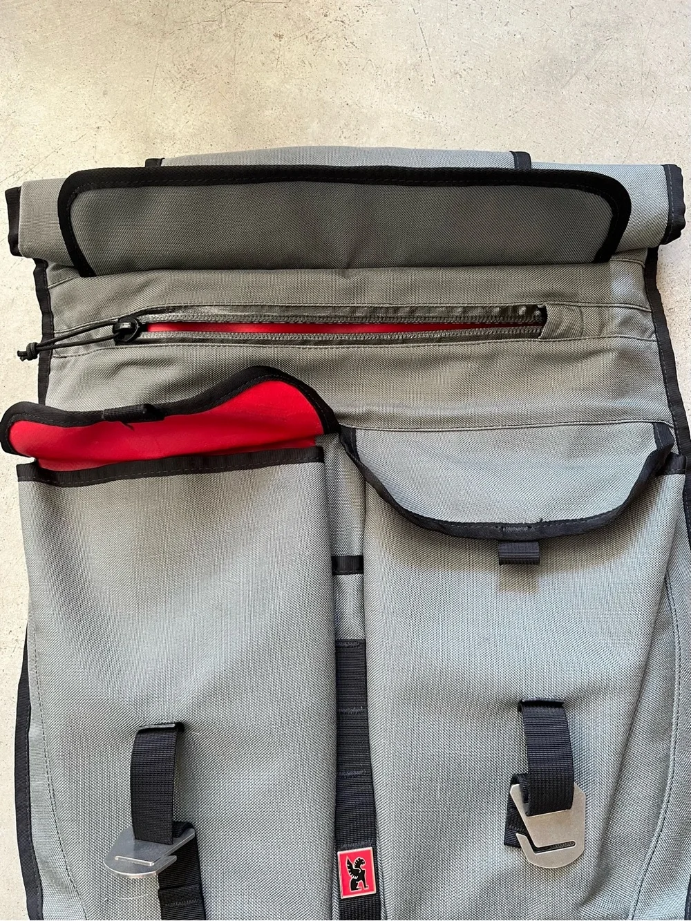 Chrome Gray Roll-Top Backpack